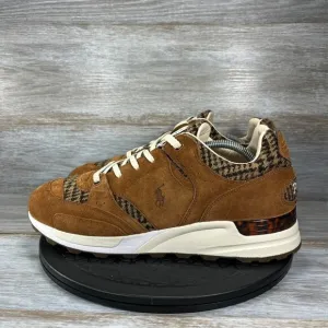 POLO Ralph Lauren X Harris Tweed Men's Trackster 200 Brown Suede Sneaker Size 11