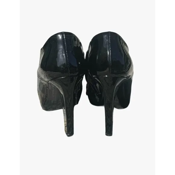 Prada Black Patent Leather High-Heeled Ankle Shoes Womens Size 36- LT3282