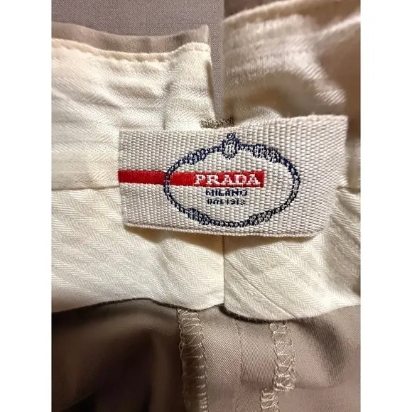 Prada Khaki Chino Pants Straight Leg Dress Casual Trousers Mens 56 Beige 40x27