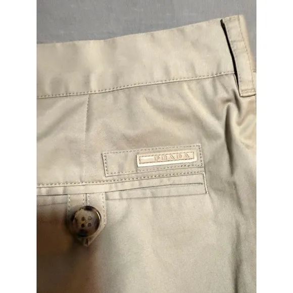 Prada Khaki Chino Pants Straight Leg Dress Casual Trousers Mens 56 Beige 40x27