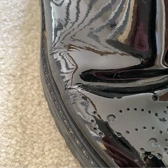 Prada Patent Leather Chelsea Chukka Platform Boots in Black Size 35.5