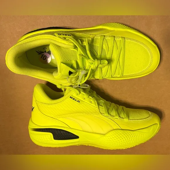 Puma Court Rider 1 LaMelo Ball Basketball Shoes Yellow Men Sz 10.5 - NEW NO BOX