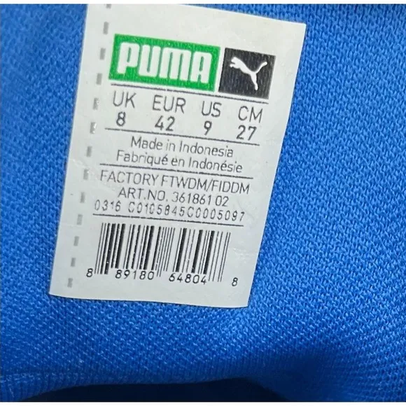 Puma High Top Sneakers Suede Blue Casual Shoes Mens Size 9