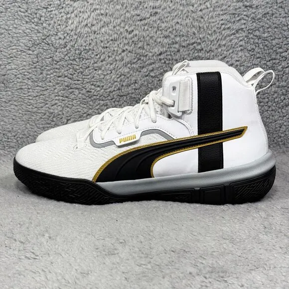 Puma Legacy 68 Mens Size 11.5 Basketball Shoes Sneakers White Black 193512-01