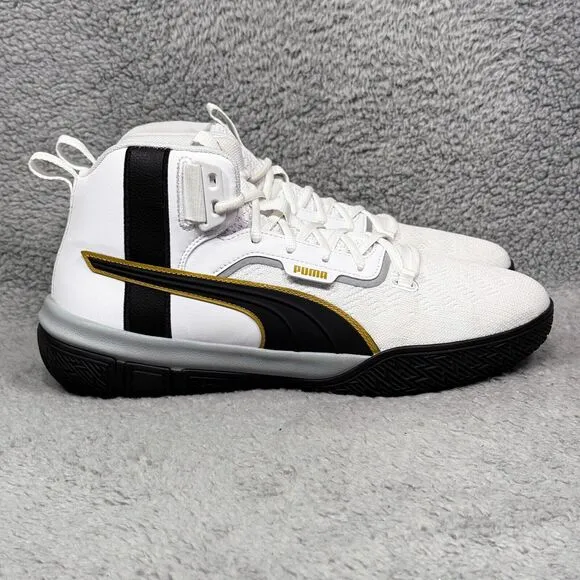 Puma Legacy 68 Mens Size 11.5 Basketball Shoes Sneakers White Black 193512-01