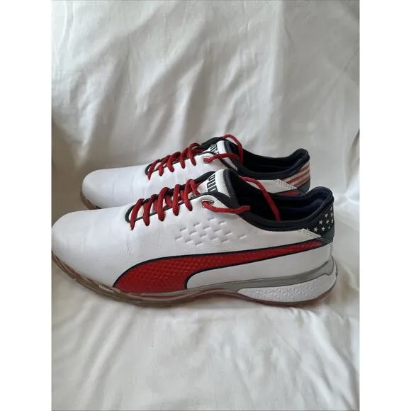 PUMA Men's ProAdapt Delta USA Golf Shoes 2021 Size: 9 White Red Navy 194711-01