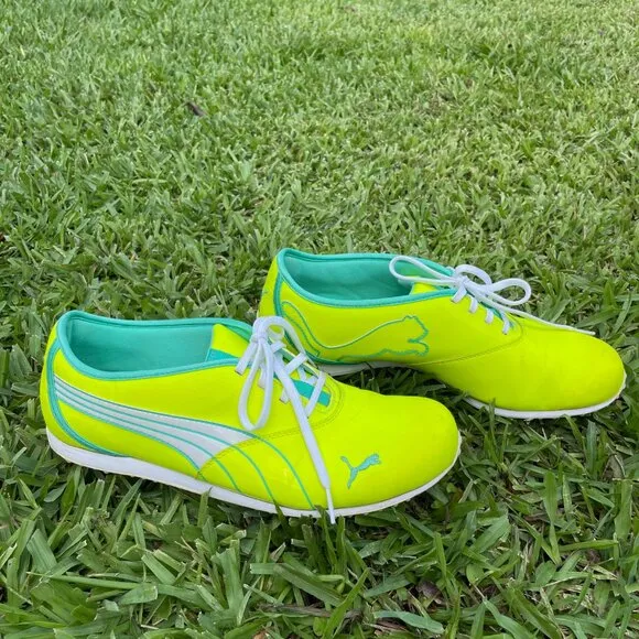 Puma Monalite Golf‎ Shoes, size womens 10, bright yellow/green