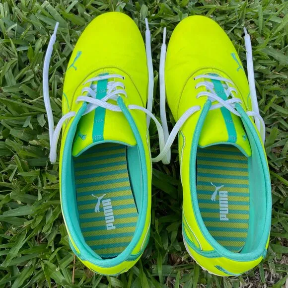 Puma Monalite Golf‎ Shoes, size womens 10, bright yellow/green