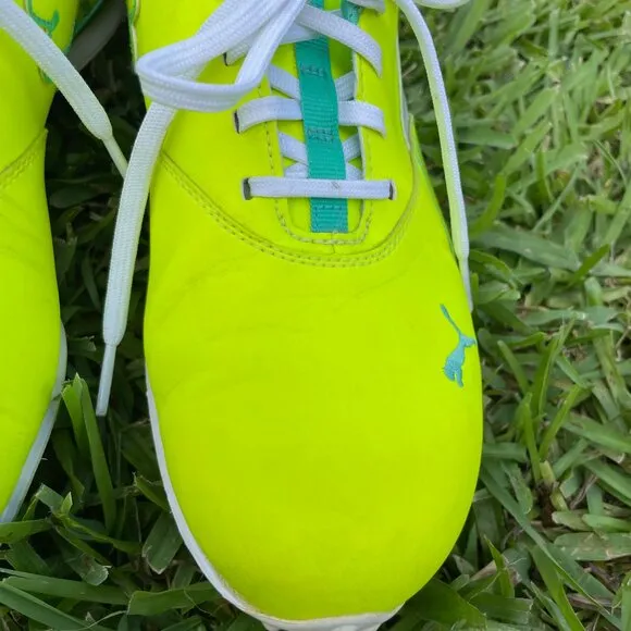 Puma Monalite Golf‎ Shoes, size womens 10, bright yellow/green