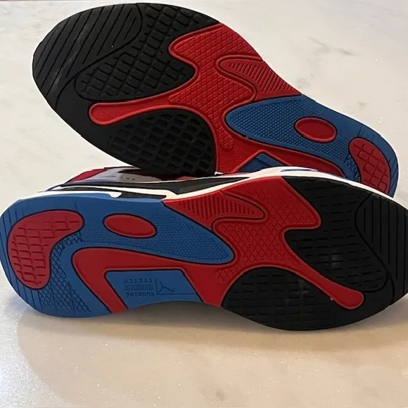 Puma RS-Fast Running Shoes Lightweight Cushioned‎ Sneakers Black Red Blue Size 8