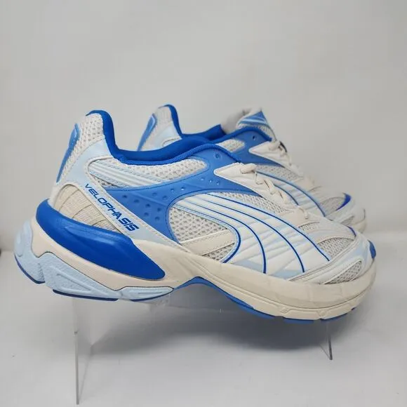 Puma Running Shoes Mens 10 Blue Ivory Velophasis Technisch Gym Active Sneakers