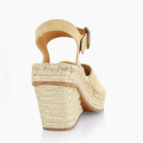 Rag &amp; Bone Santiago 104MM Suede Wedge Sandals in Dune Size 9 (see description)