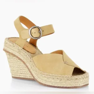 Rag &amp; Bone Santiago 104MM Suede Wedge Sandals in Dune Size 9 (see description)