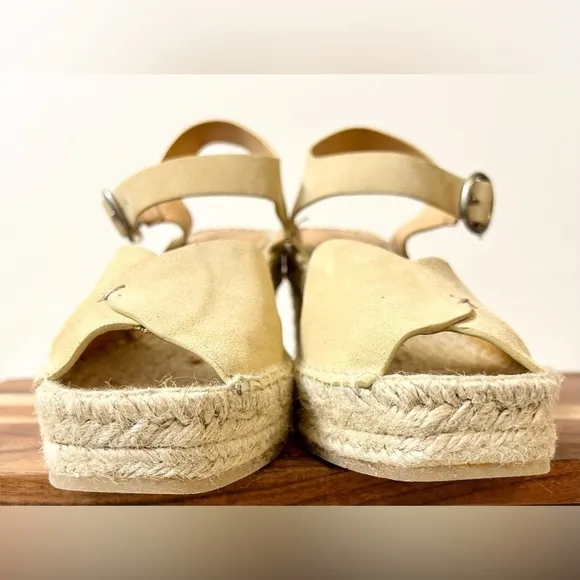 Rag &amp; Bone Santiago 104MM Suede Wedge Sandals in Dune Size 9 (see description)