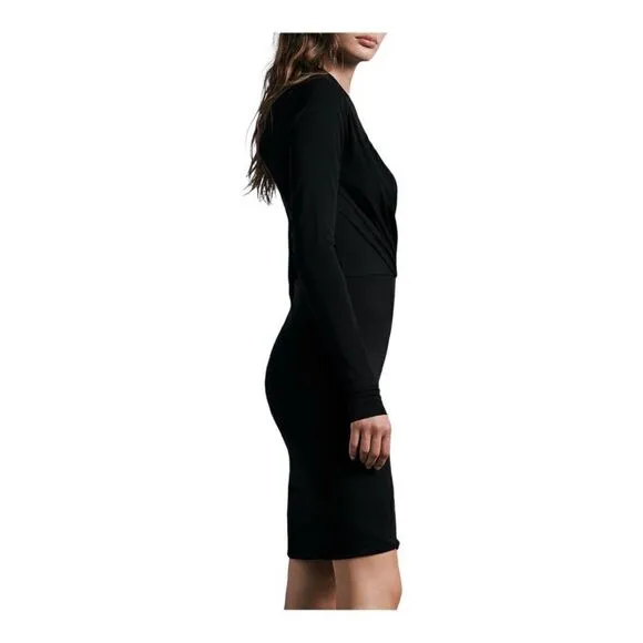 RAG &amp; Bone Holly Black Draped Knit Minidress Size Medium NWT