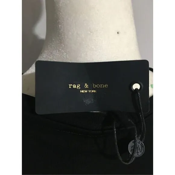 RAG &amp; Bone Holly Black Draped Knit Minidress Size Medium NWT