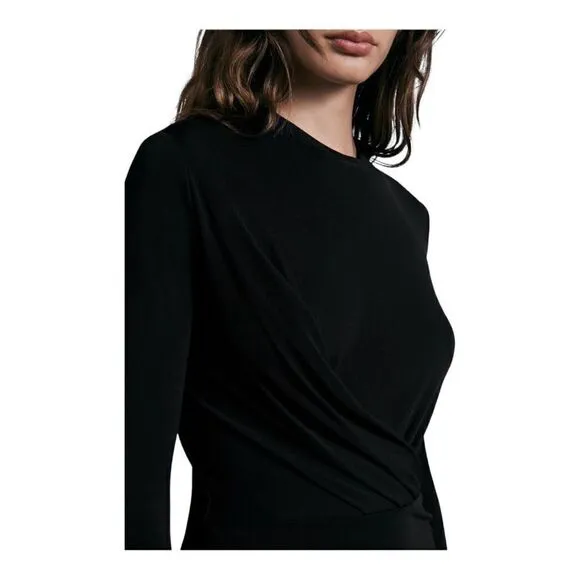 RAG &amp; Bone Holly Black Draped Knit Minidress Size Medium NWT