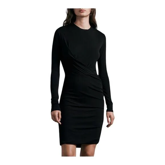 RAG &amp; Bone Holly Black Draped Knit Minidress Size Medium NWT