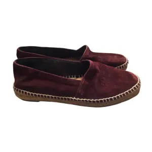 Rag Bone Suede Flat Shoes Burgundy Size 38