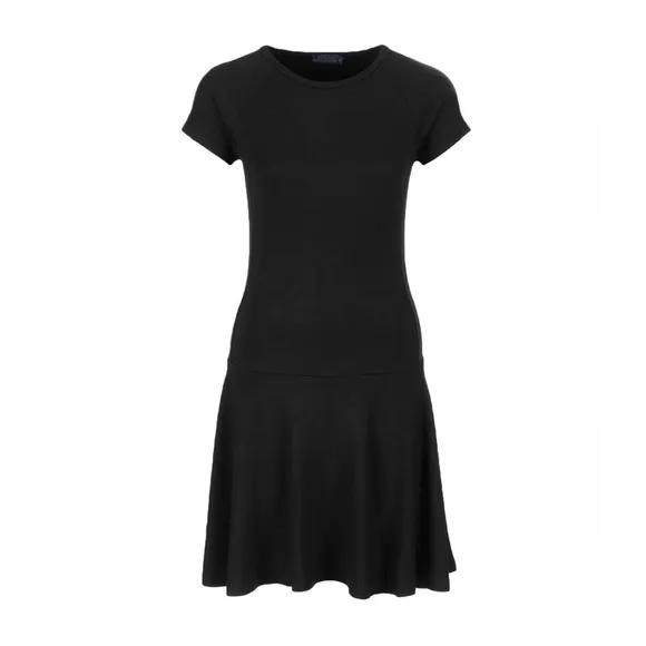 RALPH LAUREN POLO PONTE DRESS BLACK KNIT STRETCHY T-SHIRT PEPLUM XL Soft viscose