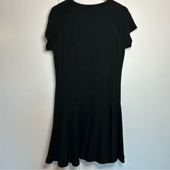 RALPH LAUREN POLO PONTE DRESS BLACK KNIT STRETCHY T-SHIRT PEPLUM XL Soft viscose