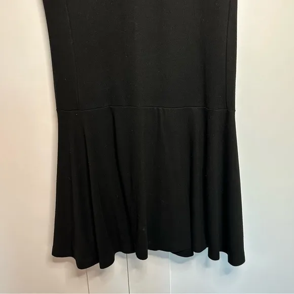 RALPH LAUREN POLO PONTE DRESS BLACK KNIT STRETCHY T-SHIRT PEPLUM XL Soft viscose