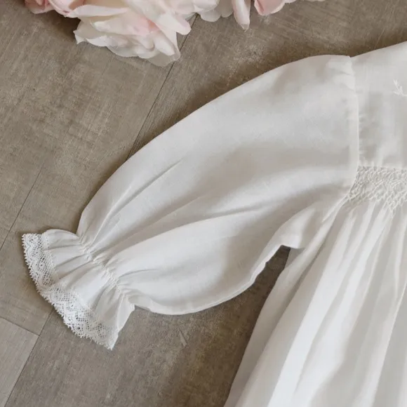 RARE Long Sleeve White Heirloom Gown 4 Piece Set NB/3 Month Feltman Brother NWOT