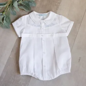 Rare NWT White Feltman Brothers Heirloom Romper Belted Duck Embroidery 3 Month