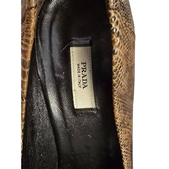 RARE PRADA Bejeweled Snakeskin High Heeled Shoes Velvet Size 37.5 Y2K Vintage‎