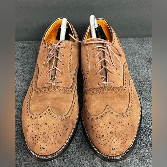 Rare Vintage 1990’S| Alden 9.5 AC Brown Long Wingtip Blucher Derby Dress Shoes