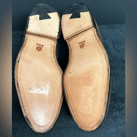 Rare Vintage 1990’S| Alden 9.5 AC Brown Long Wingtip Blucher Derby Dress Shoes