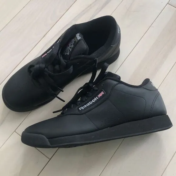 Reebok Classic Youth Princess Trainers Lace Up Sneaker Shoes Black Kid Size 5.5