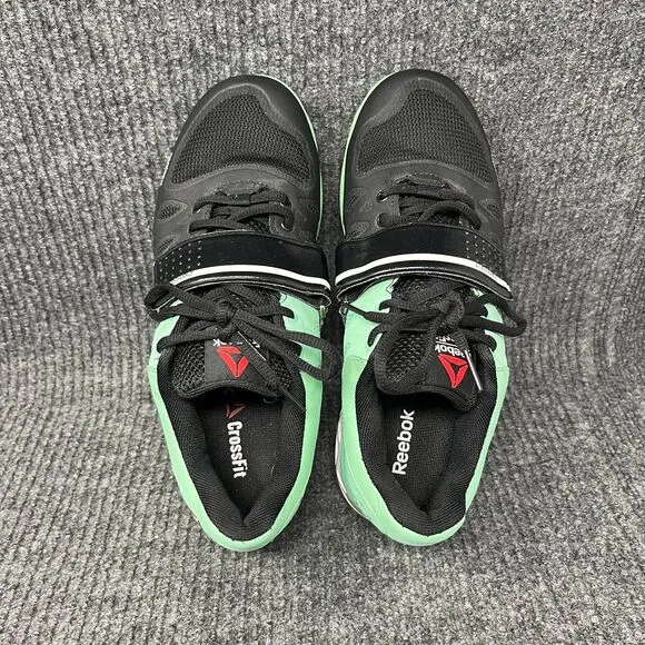 Reebok CrossFit CF74 Powerbax Weightlifting Shoes Black‎ Green Mint Mens Size 7