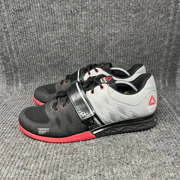 Reebok CrossFit Lifter 2.0 Trainer Gym Shoes Black Grey Red Mens Size 12 M48558