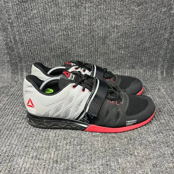 Reebok CrossFit Lifter 2.0 Trainer Gym Shoes Black Grey Red Mens Size 12 M48558