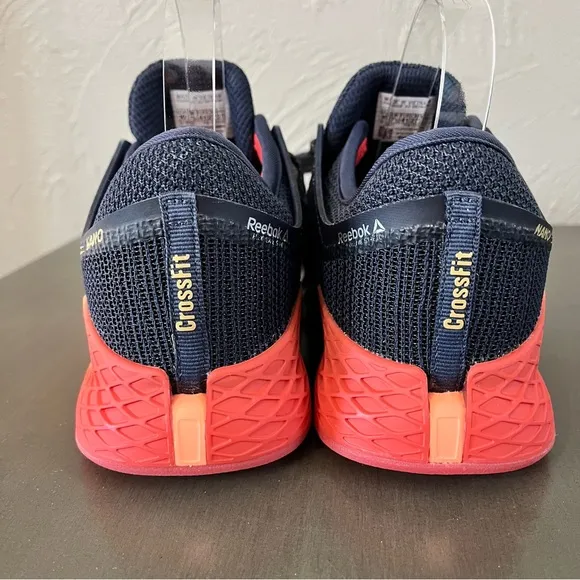 Reebok CrossFit Nano Blue Gray Orange Soles Sneakers Shoes Womens Size 10