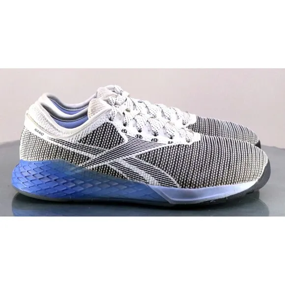 Reebok Crossfit Nano Women's Trainers Shoes Size 7.5 Gray White Blue 1Y3001
