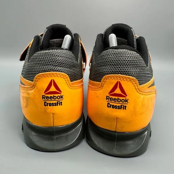 Reebok Crossfit Trainer Men's Size 10.5 Shoe Black Yellow Hook &amp; Loop Sneakers