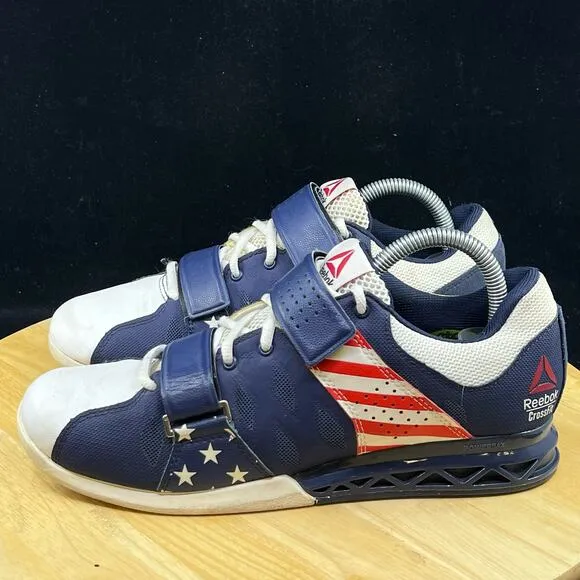 Reebok Crossfit USA Red/Blue Weightlifting Shoes Lifter US Wmns Sz 9