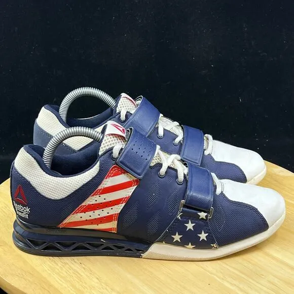 Reebok Crossfit USA Red/Blue Weightlifting Shoes Lifter US Wmns Sz 9