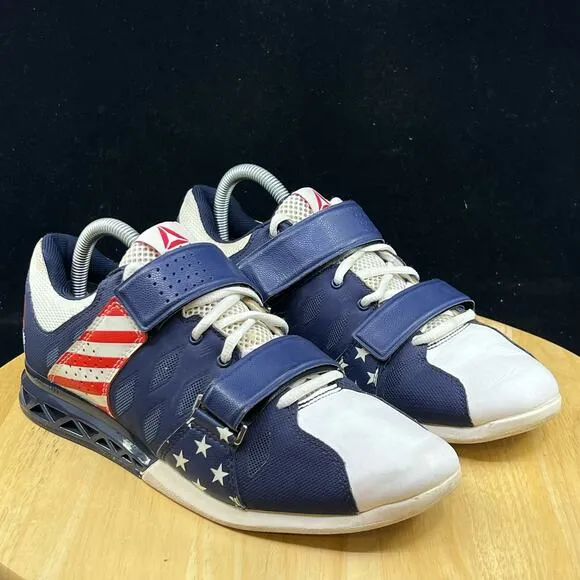 Reebok Crossfit USA Red/Blue Weightlifting Shoes Lifter US Wmns Sz 9