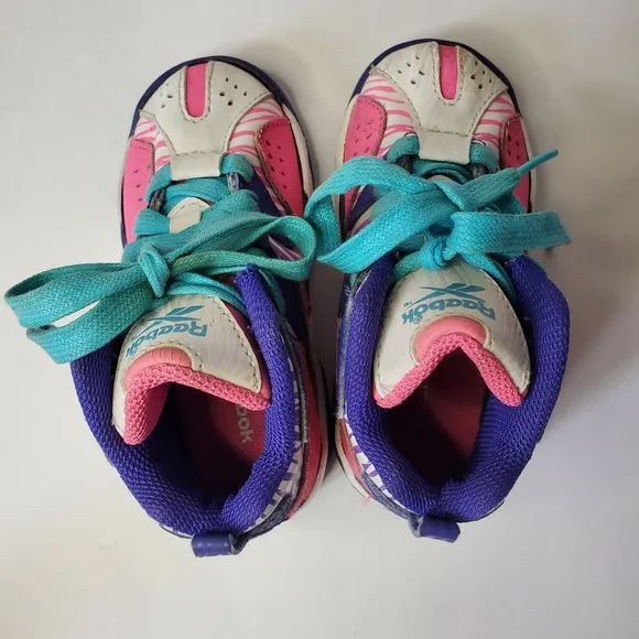 REEBOK KAMIKAZE MID ALL-STAR PINK PURPLE BLUE toddler  SIZE 7 BASKETBALL SHOES