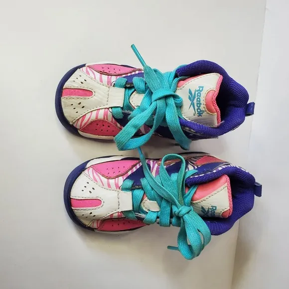 REEBOK KAMIKAZE MID ALL-STAR PINK PURPLE BLUE toddler  SIZE 7 BASKETBALL SHOES