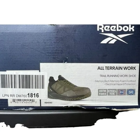 Reebok Men’s Trail Running Steel Toe Sage and Black Work Shoe 13W