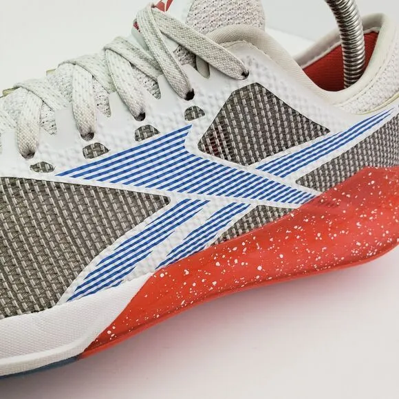 Reebok Nano 9 Crossfit Womens Size 10.5 White Red Blue Training Sneaker Shoes