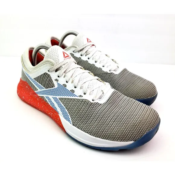 Reebok Nano 9 Crossfit Womens Size 10.5 White Red Blue Training Sneaker Shoes