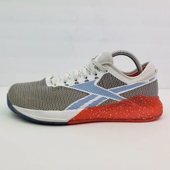 Reebok Nano 9 Crossfit Womens Size 10.5 White Red Blue Training Sneaker Shoes