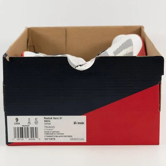 Reebok Nano X1 'White Black Vector Red' GY1970 Gym Training Crossfit Trainers