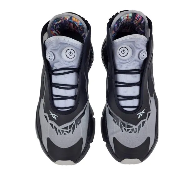 REEBOK Pumps MODEL F GLITCH PACK Black Pure Gray Shadow FX9310 B Grade Size 8