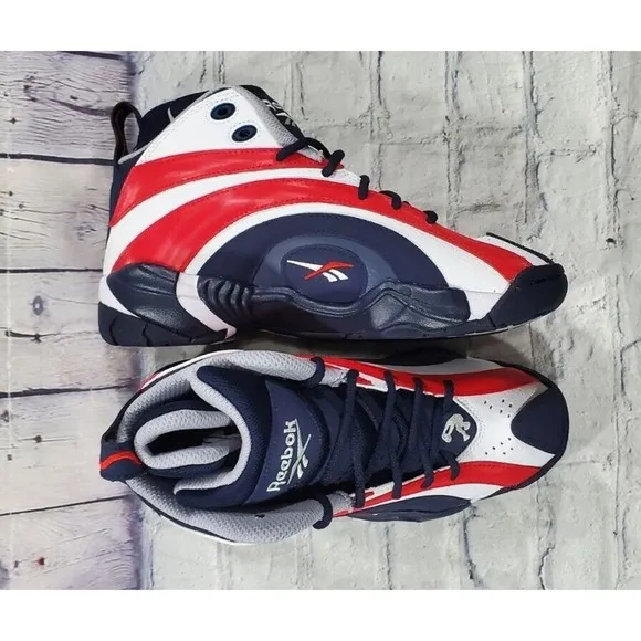 Reebok Shaqnosis USA Shaq Basketball Shoes Red Blue White FV2971 MENS SIZE 7.5